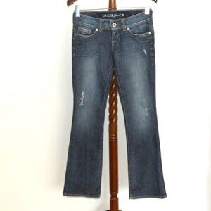 Guess Jeans Daredevil Skinny Leg bootcut distressed denim jeans
